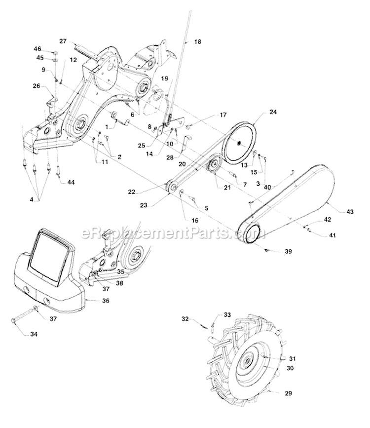 Page A Diagram and Parts List for 21A-458B401 1999 Yard Man Tiller